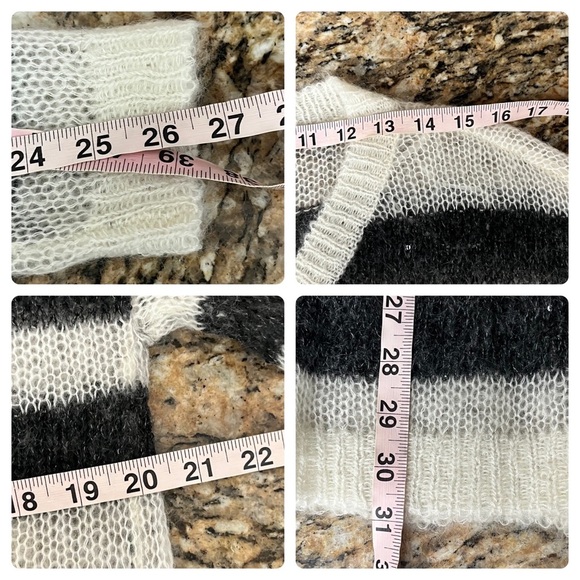 karl lagerfeld Striped Open Knit Sheer Sweater dress S Womens Preppy Nautical - Picture 5 of 8